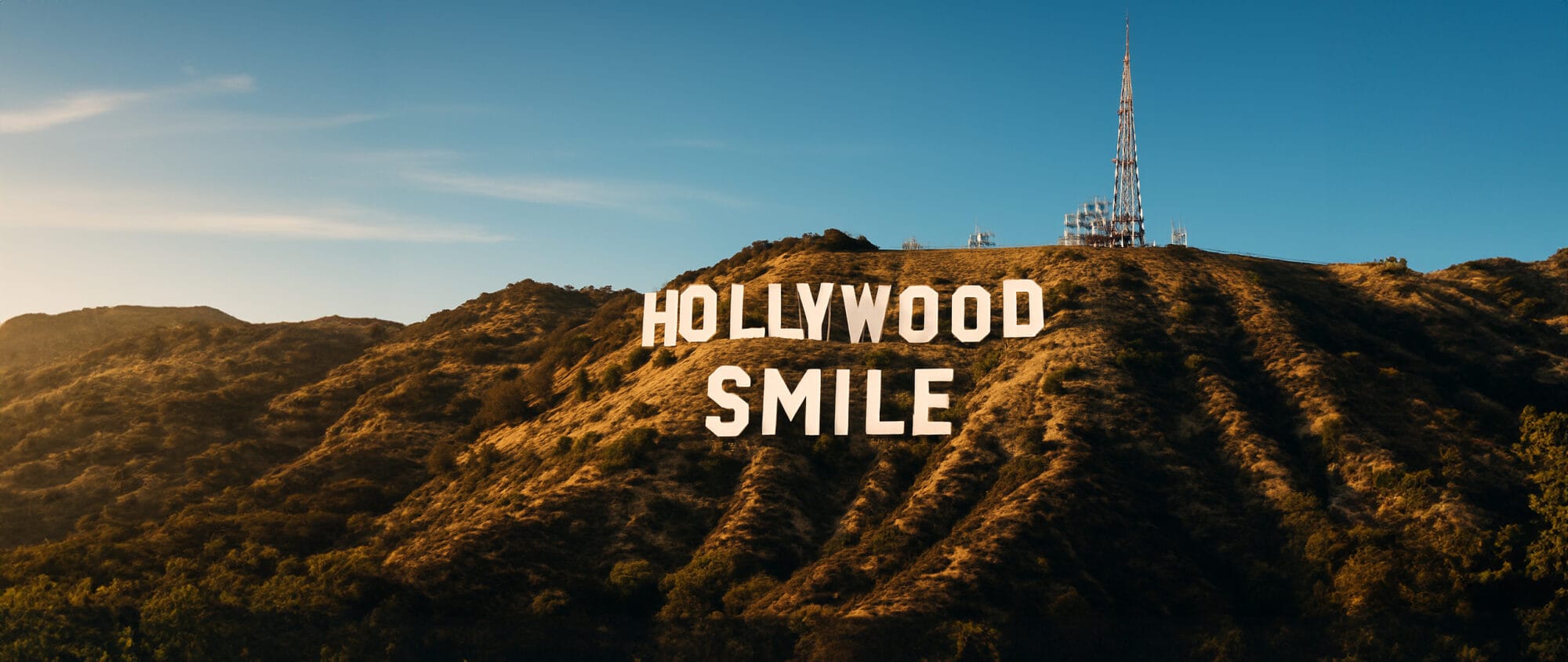 Hollywood sign edited to say "Hollywood Smile" – hollywood smile turkey visual